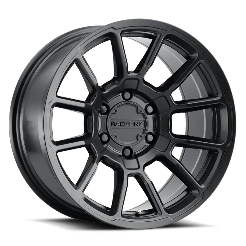 Raceline 17X8.5 Inch Satin Black Alloy Wheel – 6X120 Bolt Pattern, 18Mm Offset, 67.1Mm Center Bore 1