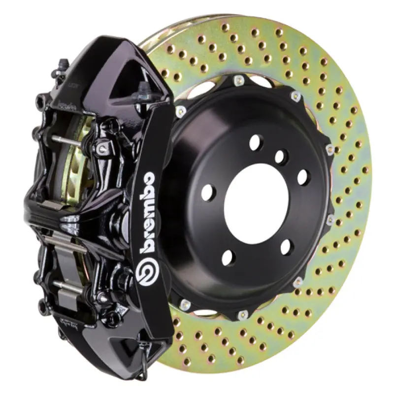 Brembo Gt Big Brake Kit For 2006–2012 Bmw 325I (Non-Xdrive) & 2007–2012 335I (Non-Xdrive) – Front, 6-Piston Calipers, 380X32Mm Drilled Two-Piece Rotors, Black Finish 1