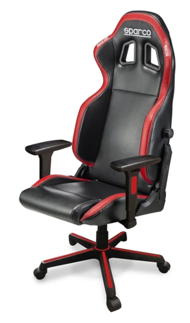 Sparco Icon Racing Gaming Chair – Black & Red Fabric Upholstery With Ergonomic Support 1