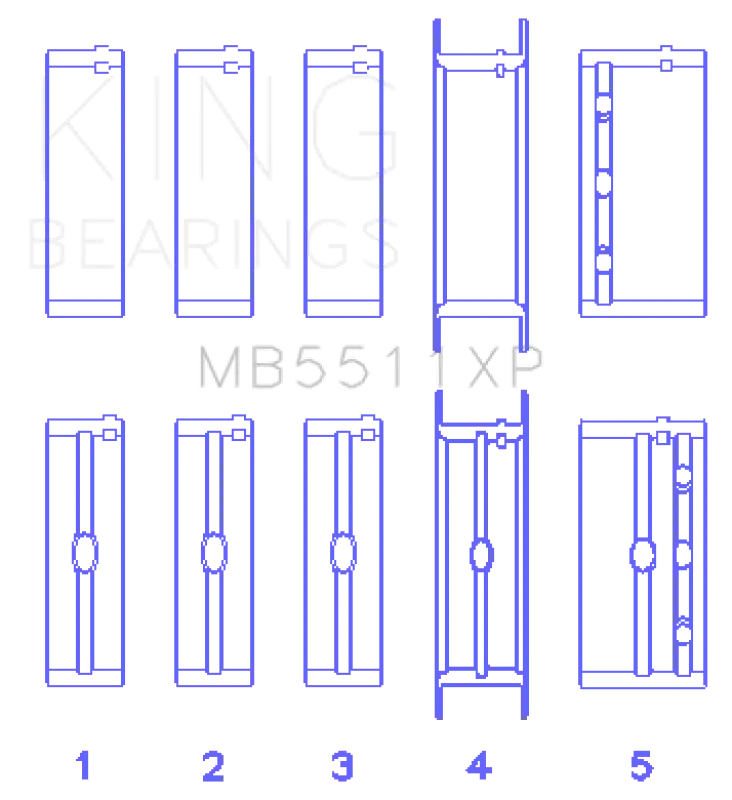 King Engine Bearings Main Bearing Set For Gm V8 Engines (326/350/389/400, Std-X Size) 1